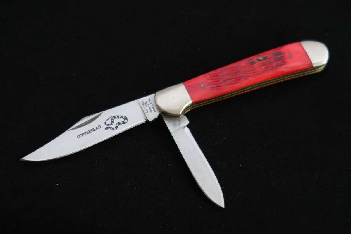 タックフクタ 赤骨絡操(からくり)2刀ナイフ(1987年)Vintage FROST Red Bone Trick Knife Blade  和式鍛造ナイフ専門店 宗正刃物ナイフ包丁特選